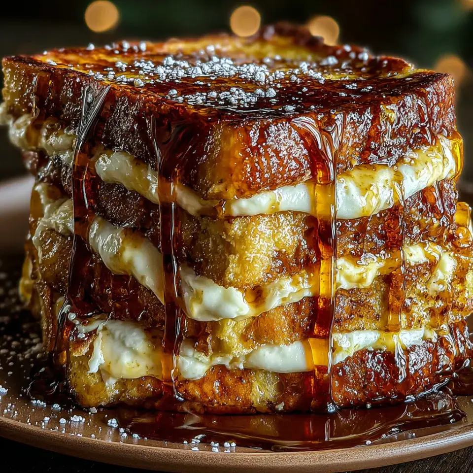 Crème Brûlée French Toast served on the table