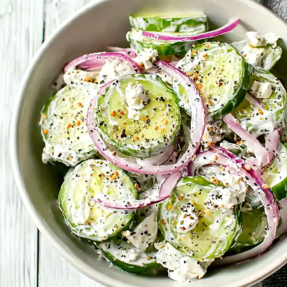 A close look at Cucumber Everything Bagel Salad
