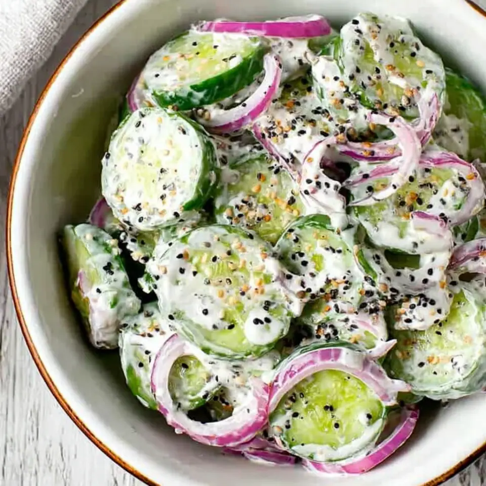 Cucumber Everything Bagel Salad