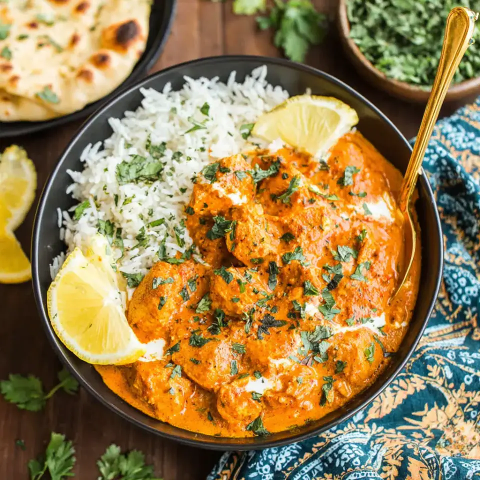 Dairy Free Butter Chicken served on the table