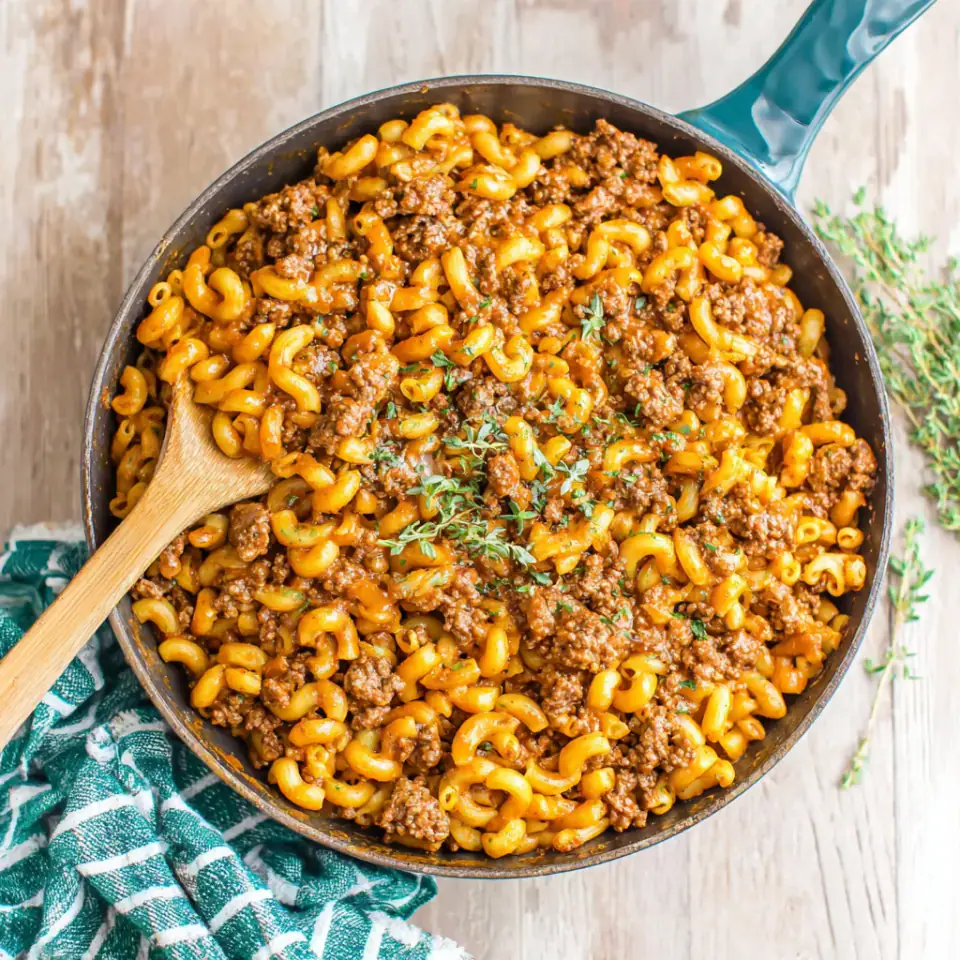 Dairy-Free Hamburger Helper, ready to serve