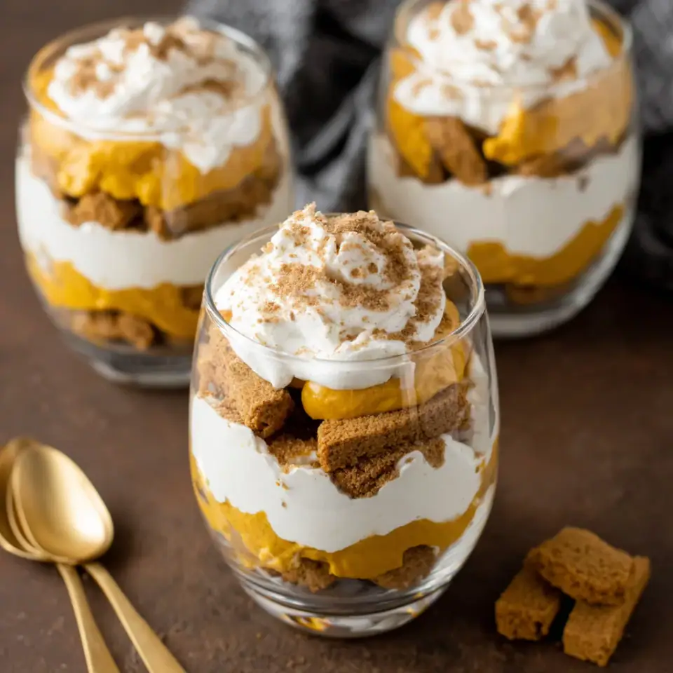 Dairy Free Pumpkin Trifle (Gluten Free) served on the table
