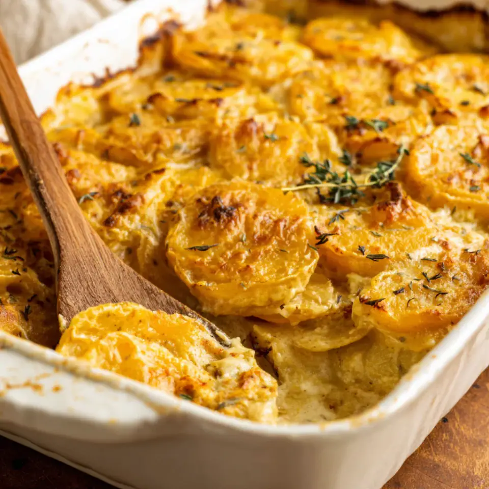 A close look at Dairy-Free Scalloped Potatoes