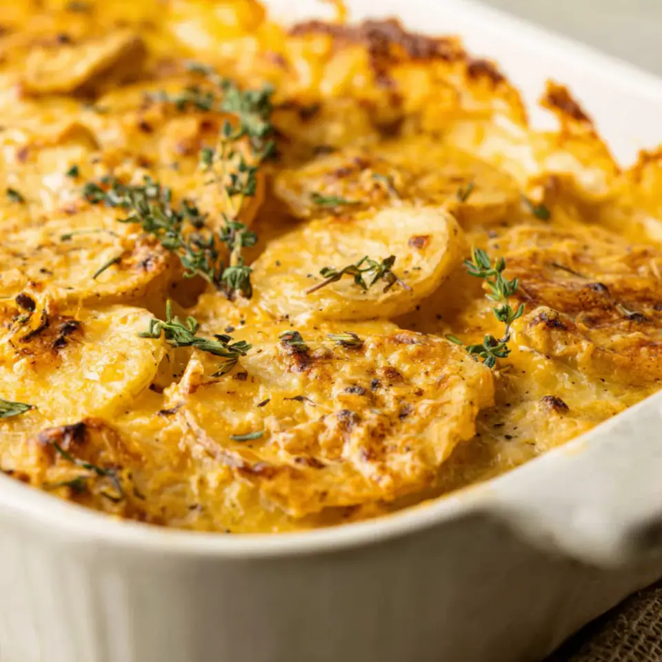Dairy-Free Scalloped Potatoes served on the table