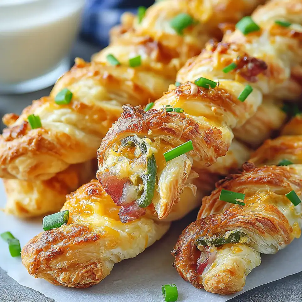 Jalapeño Popper Puff Pastry Twists, ready to serve