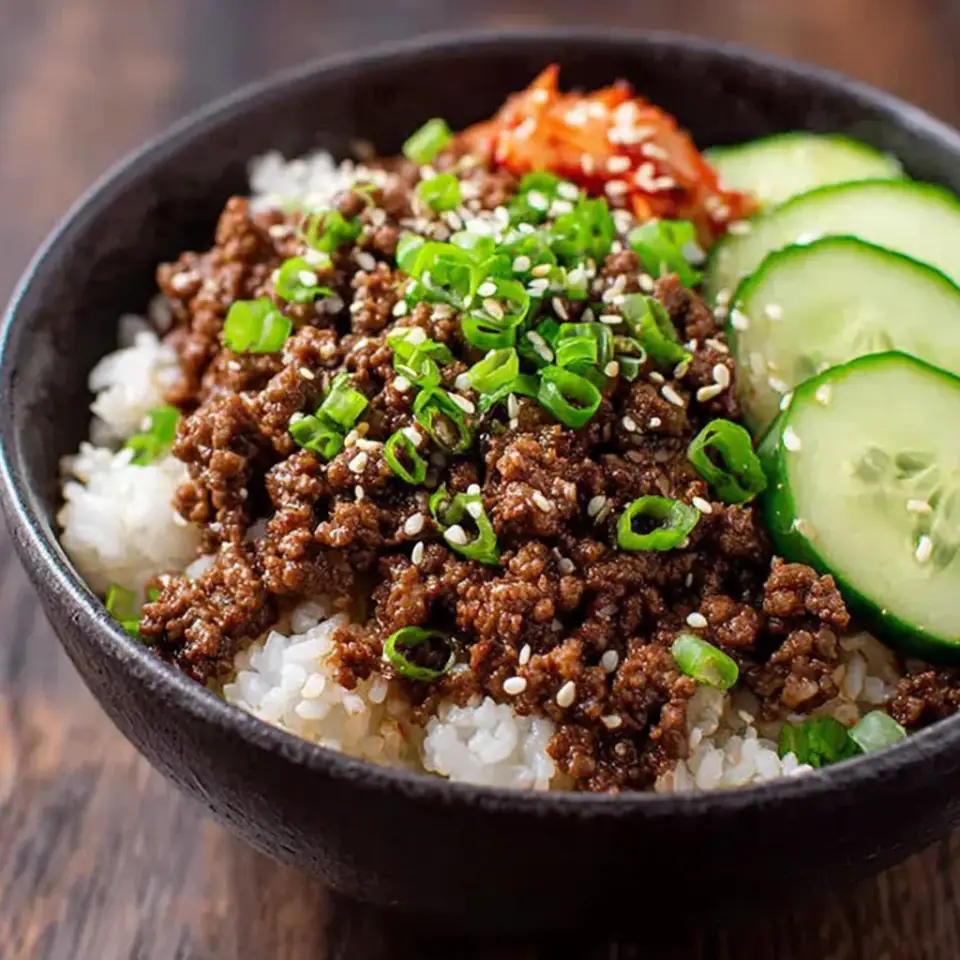 A close look at Korean Ground Beef Bowl