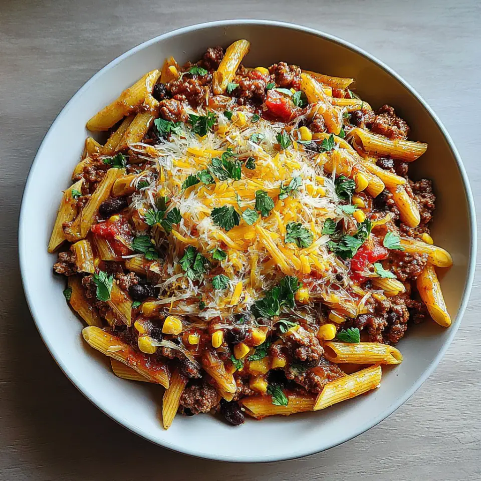 A close look at One Pot Enchilada Pasta