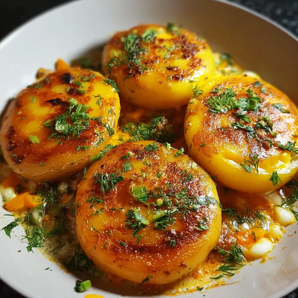 Baked Potato Patties with Minced Meat and Mushroom Sauce