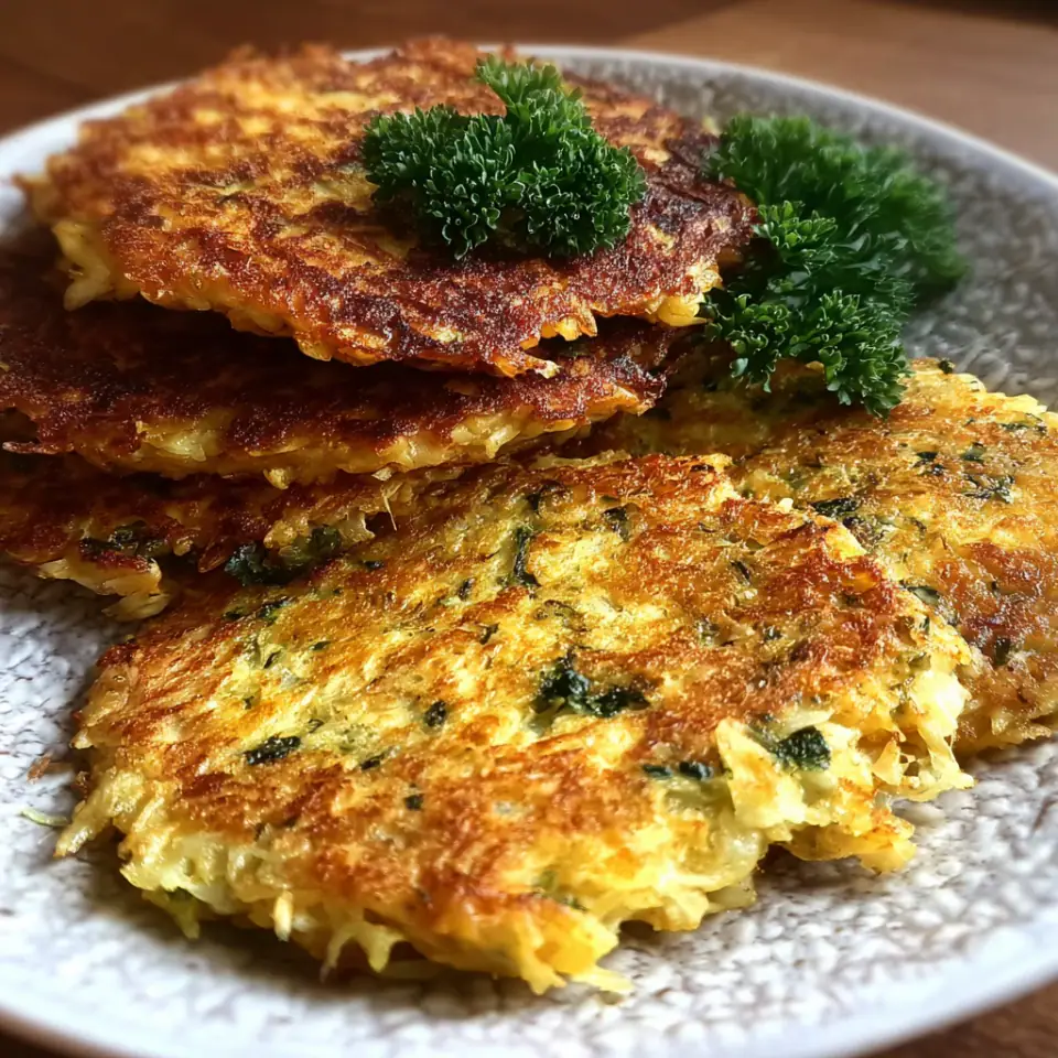Cabbage Egg Pancakes with Dill Yogurt Sauce