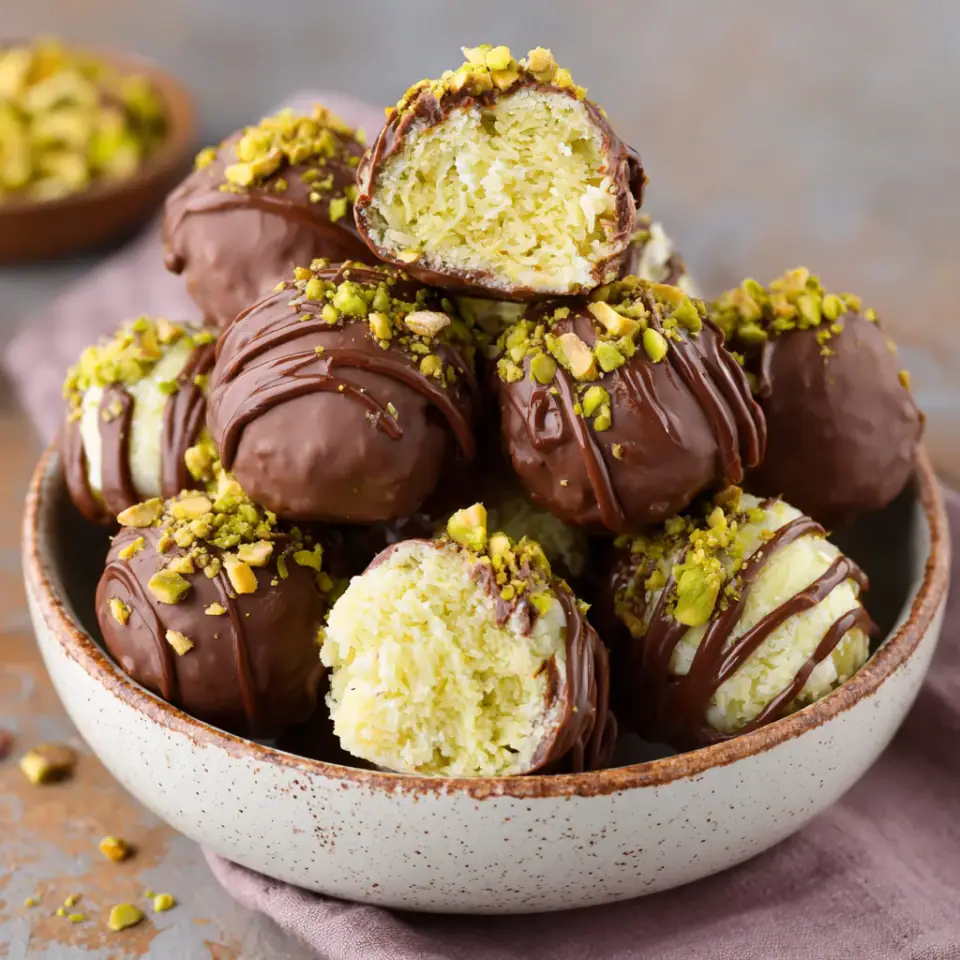 Dubai Chocolate Balls, ready to serve