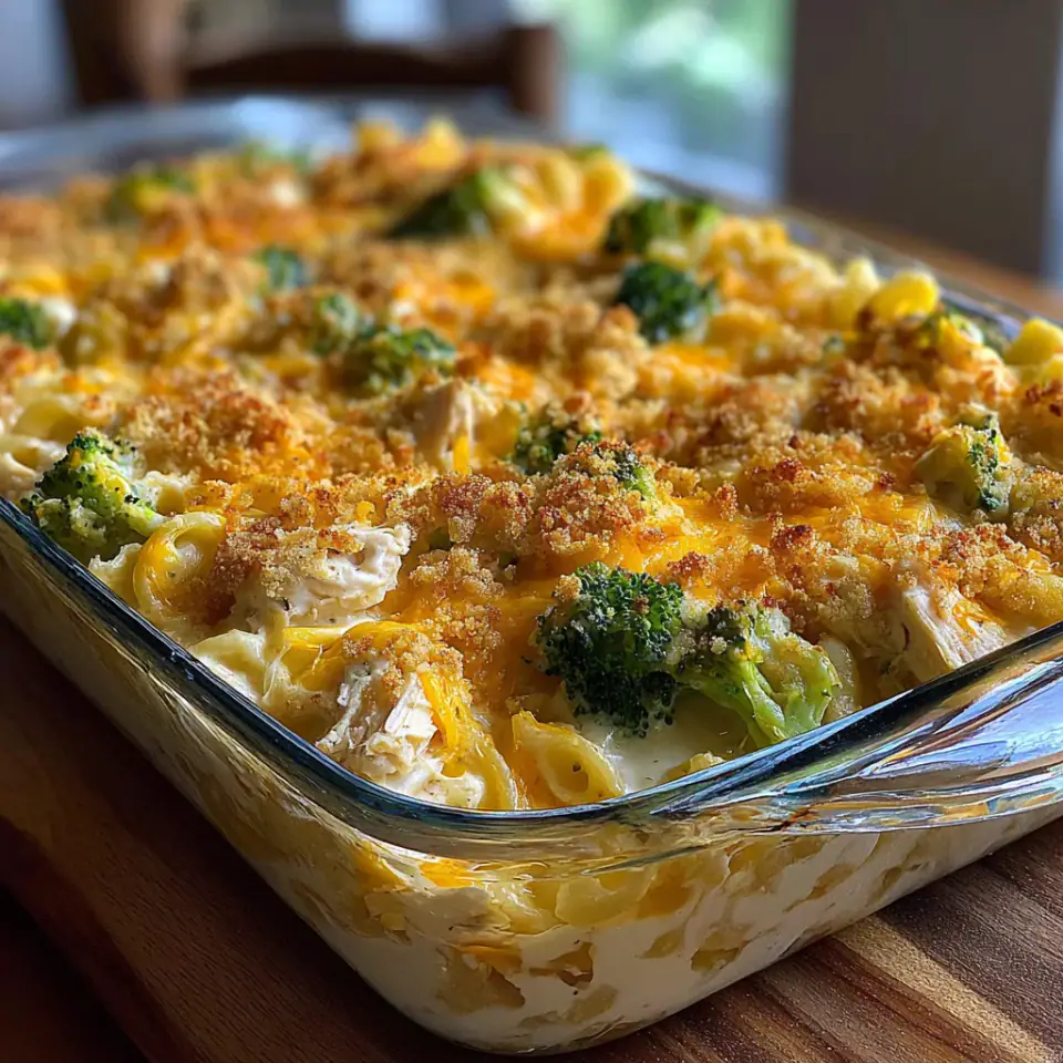 A close look at Easy Broccoli Chicken Cheese Casserole Recipe