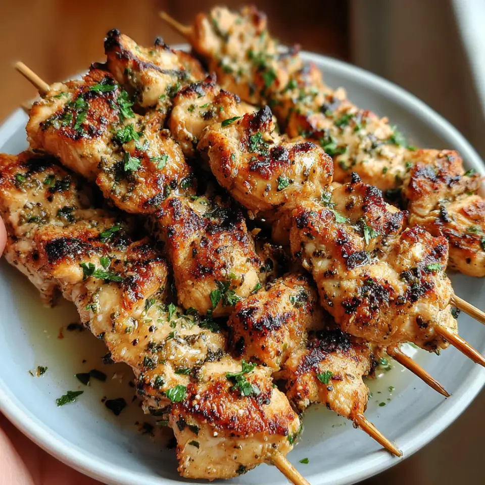 A close look at Easy Garlic Parmesan Chicken Skewers Recipe