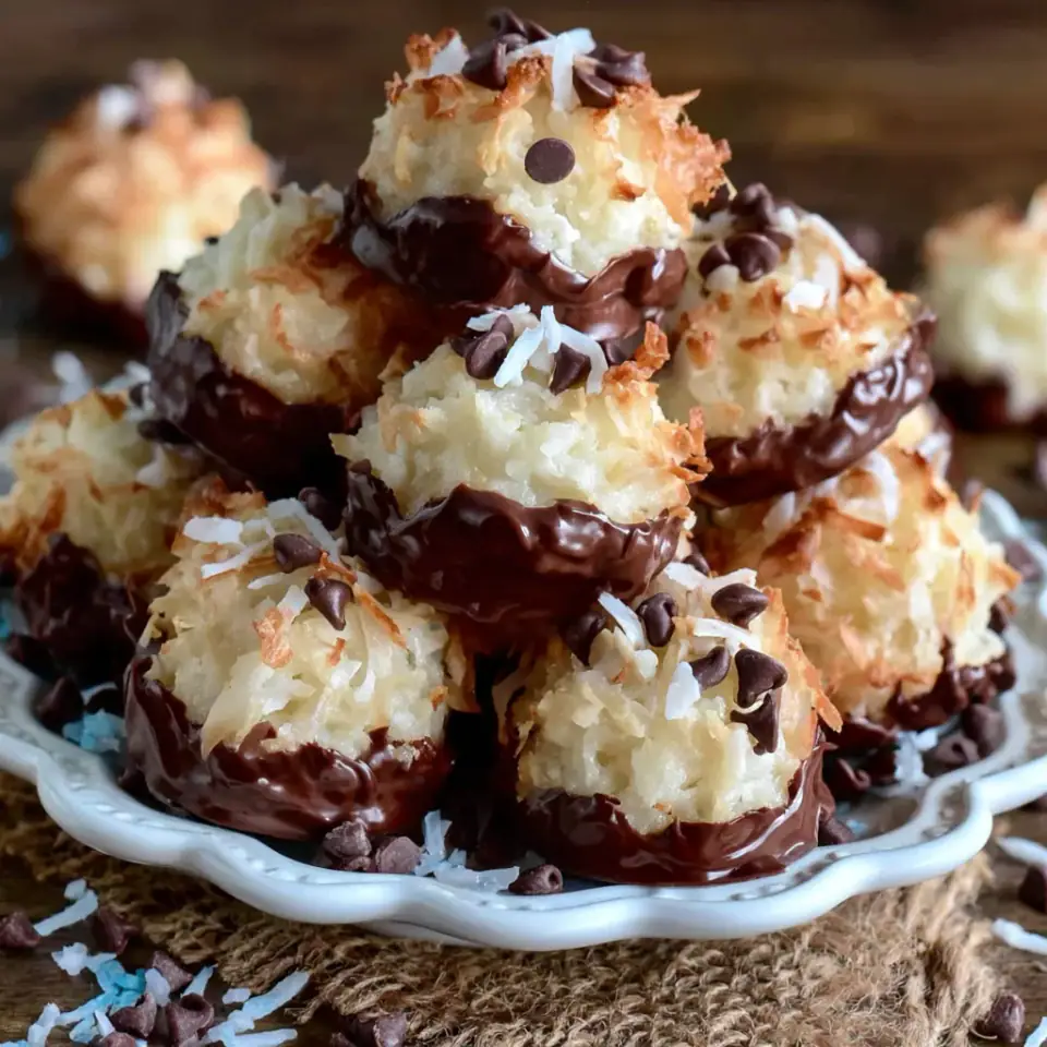 No-Bake Coconut Chocolate Graham Bites, ready to serve