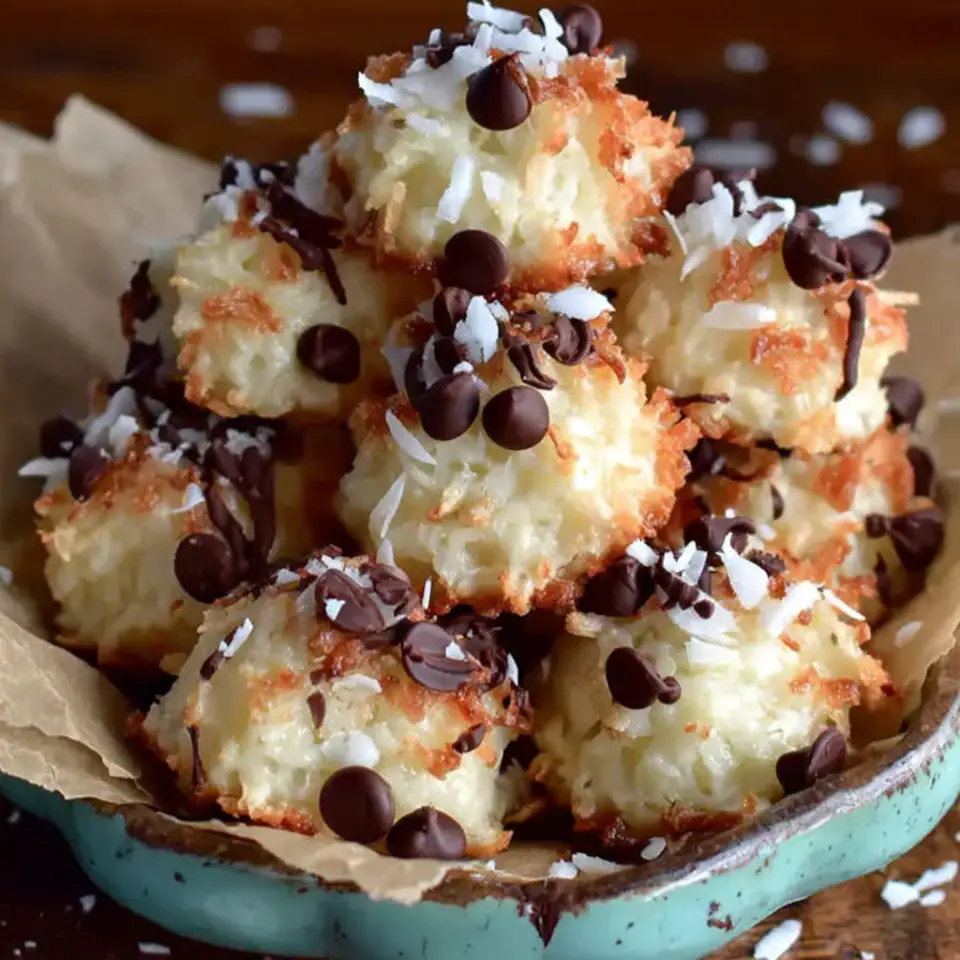 No-Bake Coconut Chocolate Graham Bites served on the table