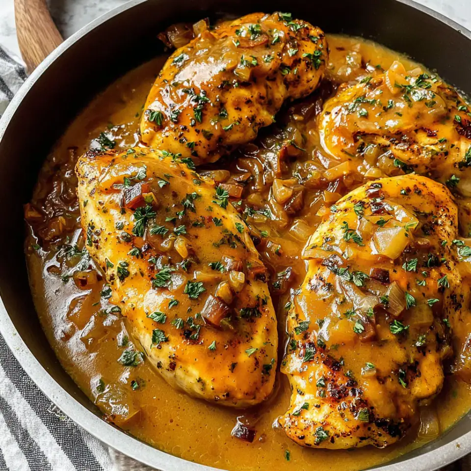 Easy Stovetop Smothered Chicken, ready to serve