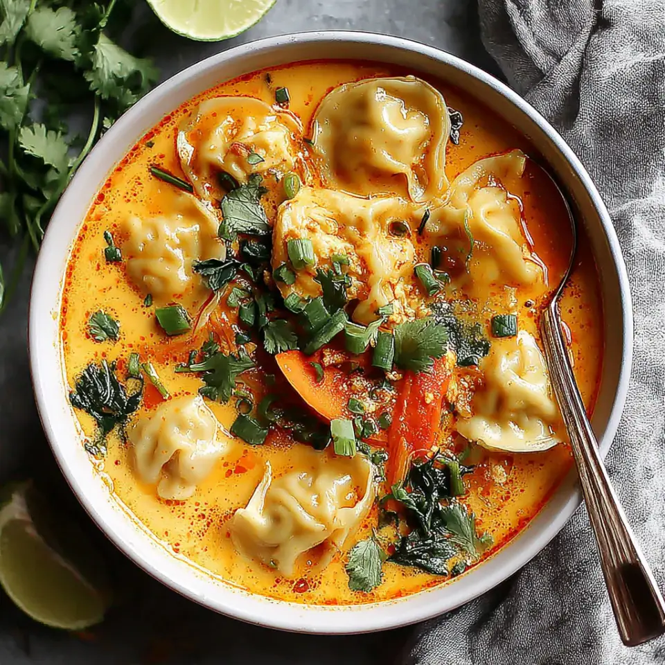 Easy Thai Coconut Curry Dumpling Soup
