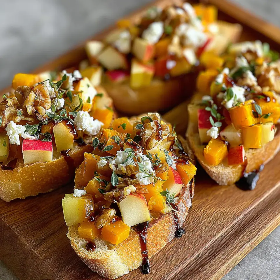 A close look at Fall Bruschetta with Butternut Squash and Apples