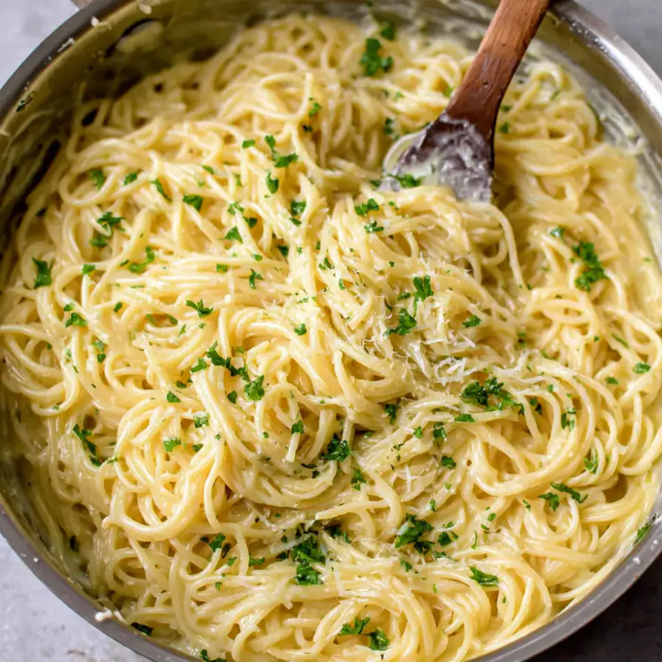 Garlic Parmesan Pasta (One Pot!) served on the table