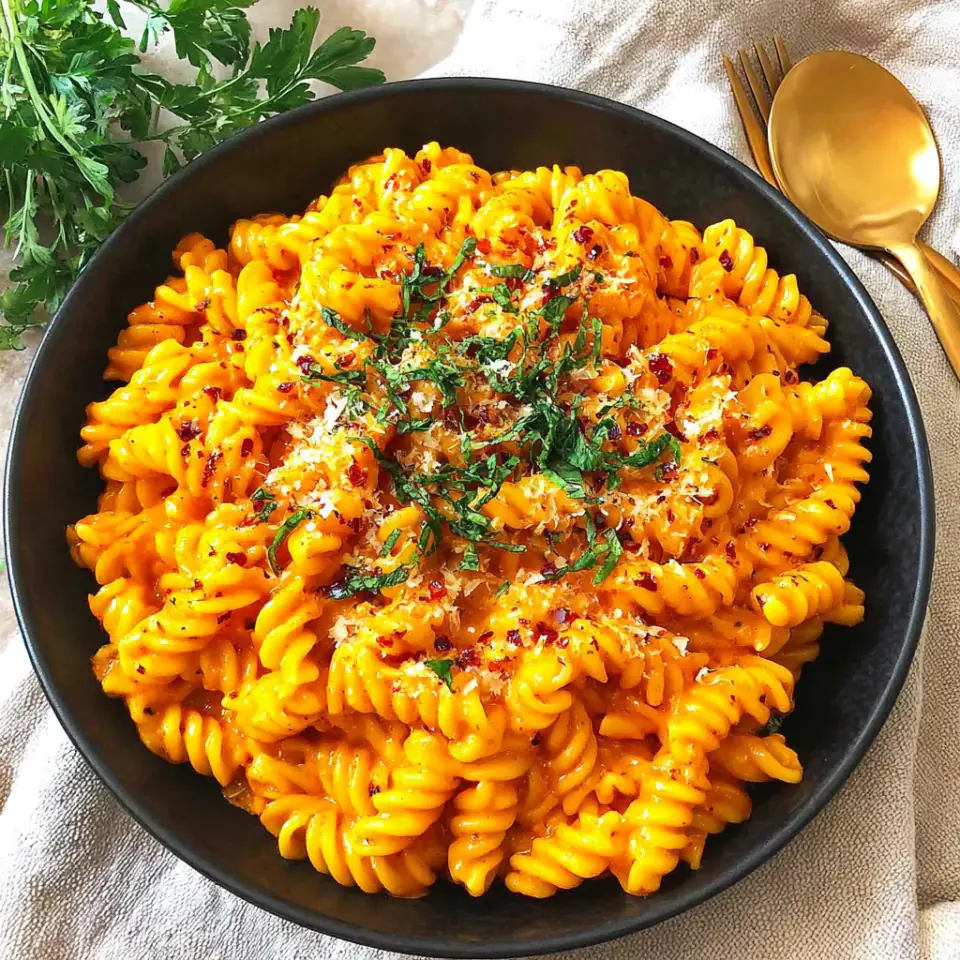 Gochujang Pasta served on the table
