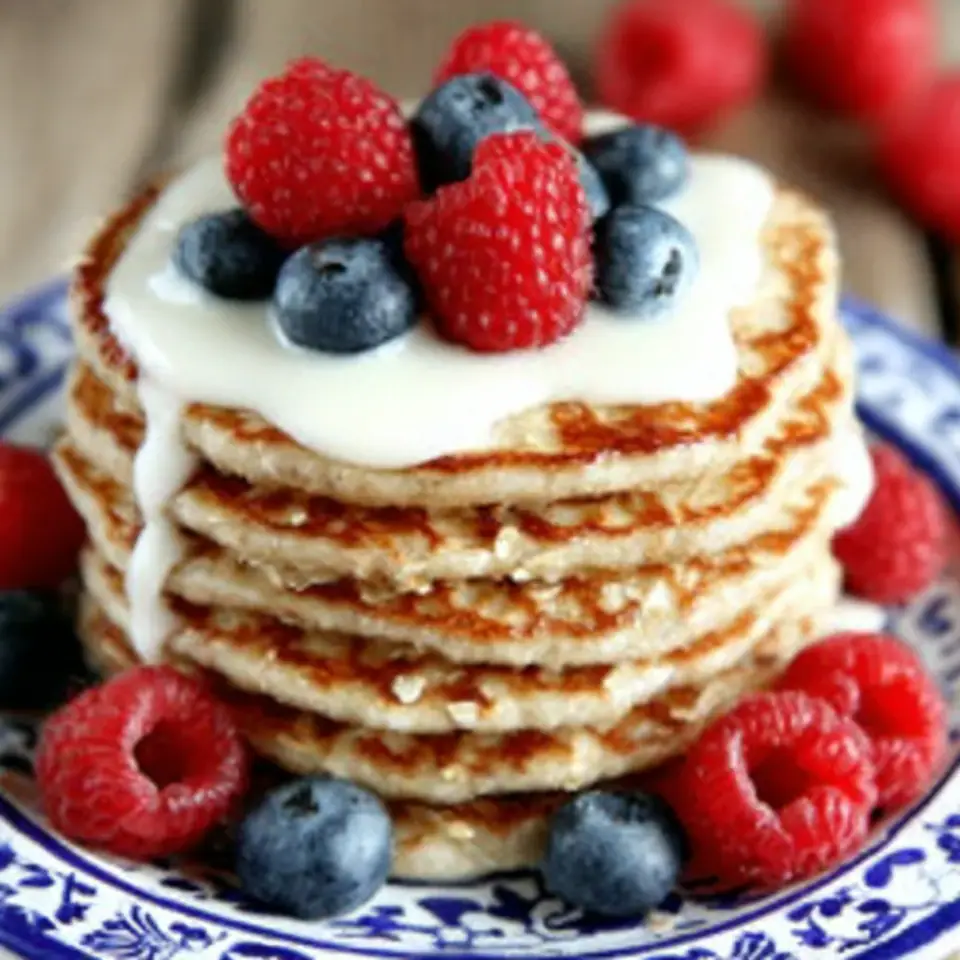 A close look at Greek Yogurt Oat Pancakes