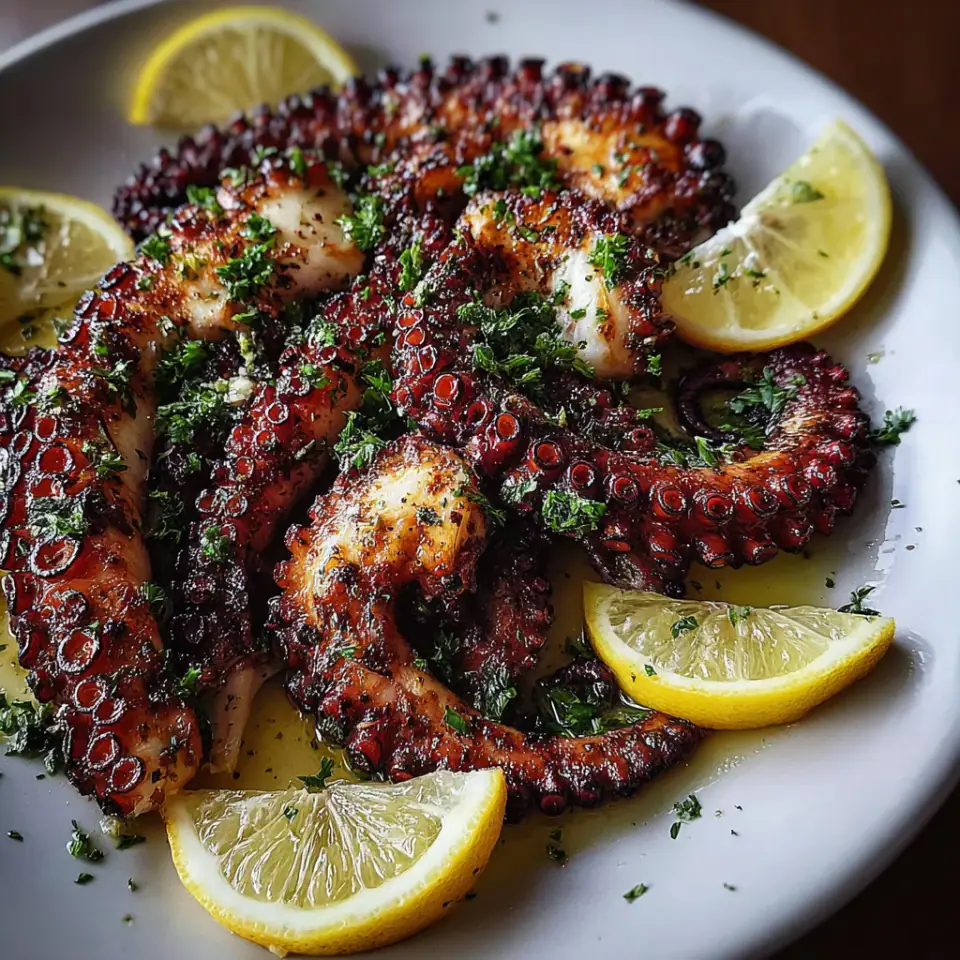 Mediterranean Grilled Octopus, ready to serve