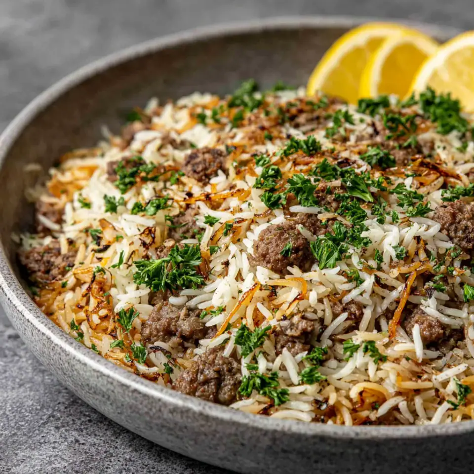 A close look at Hashweh with Lebanese Rice Pilaf