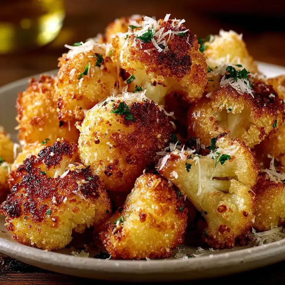 Healthy Parmesan Cauliflower Bites, ready to serve