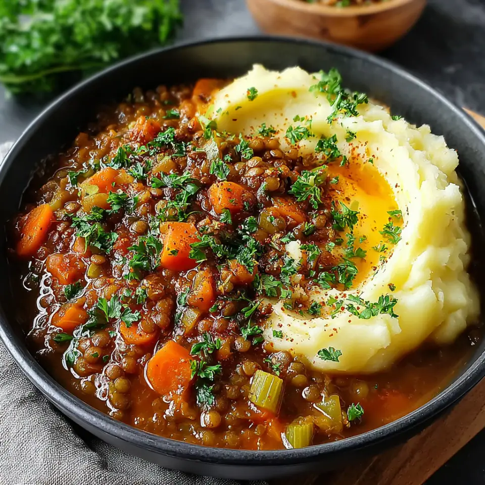 Hearty Lentil Stew with Creamy Mashed Potatoes