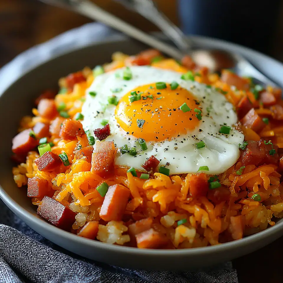 Crock Pot Mountain Man Breakfast Casserole, ready to serve