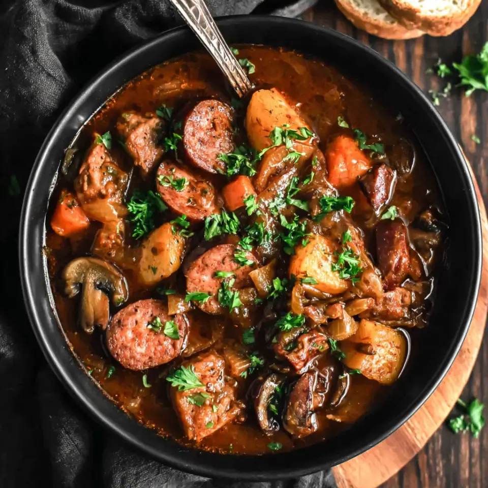 Hearty Polish Hunter’s Stew served on the table