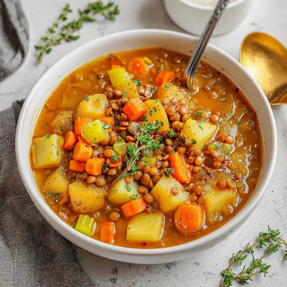 Hearty Vegan Stew served on the table