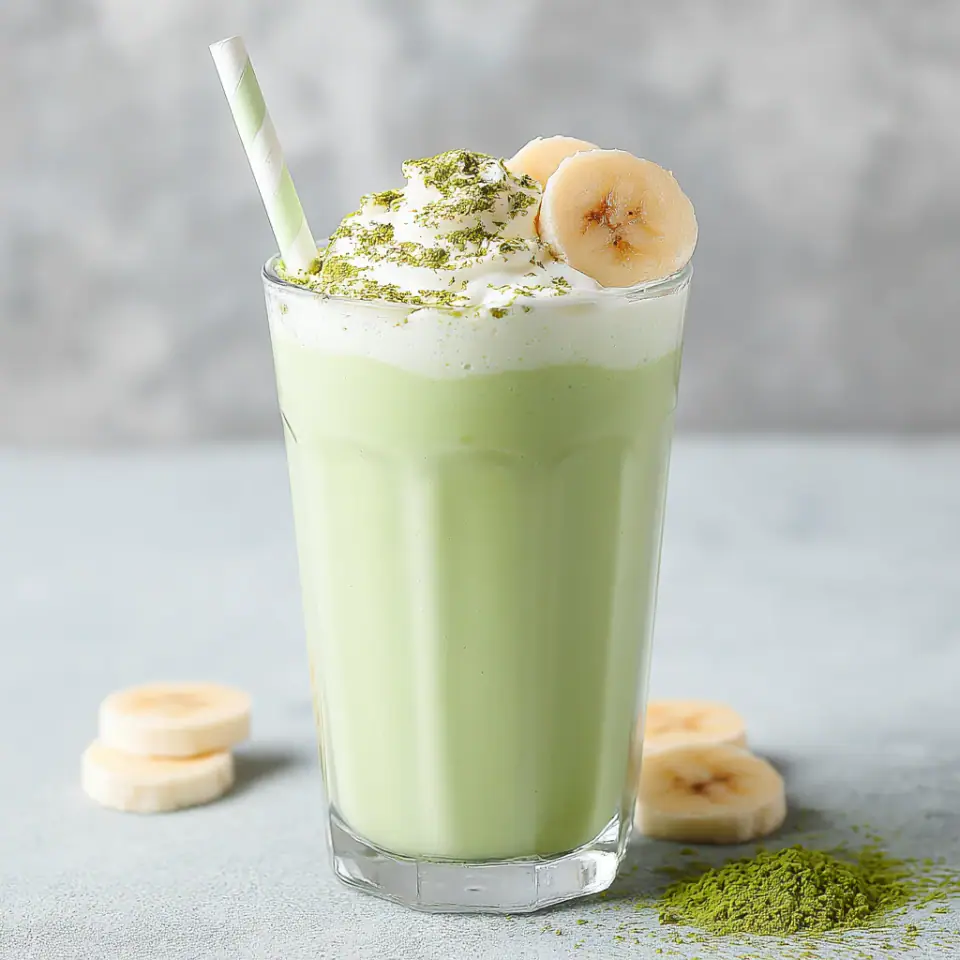 Homemade Banana Matcha Smoothie