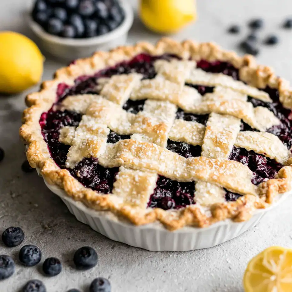 A close look at Homemade Fresh Blueberry Pie