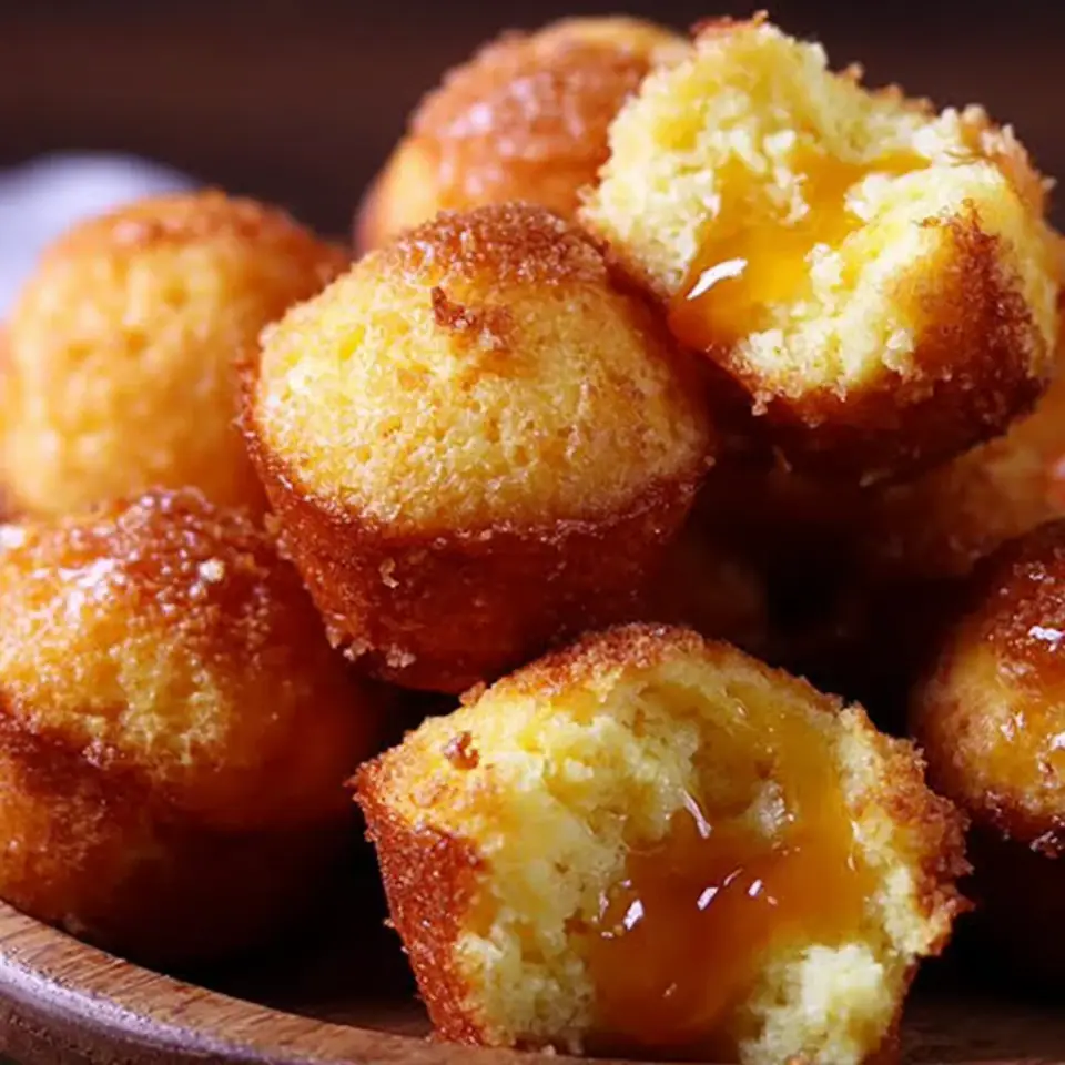 Honey Butter Cornbread Poppers served on the table