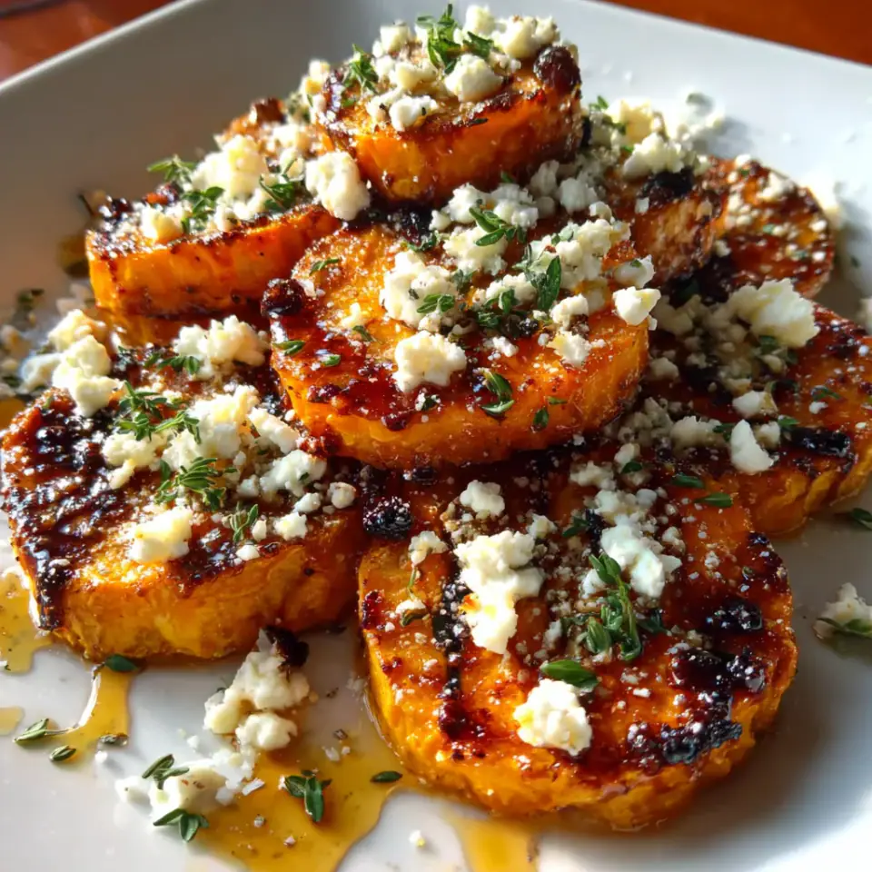 A close look at Honey Feta Sweet Potato Rounds