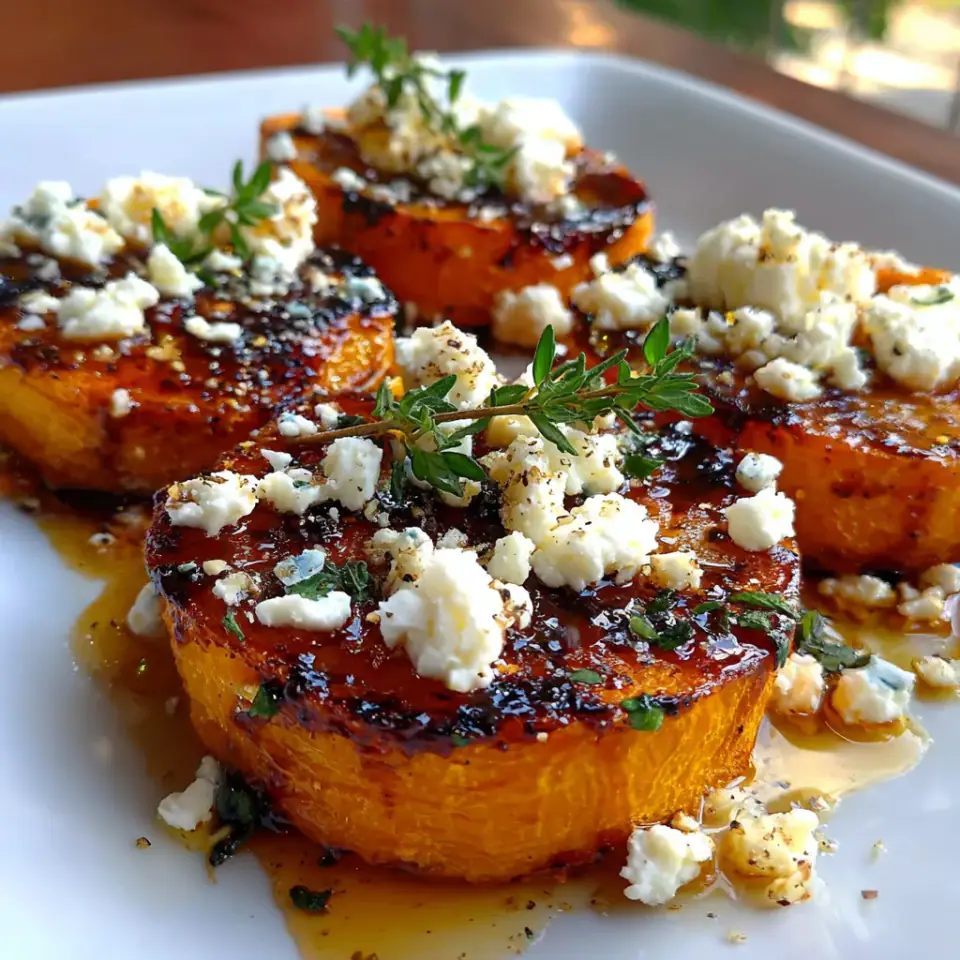 Honey Feta Sweet Potato Rounds served on the table