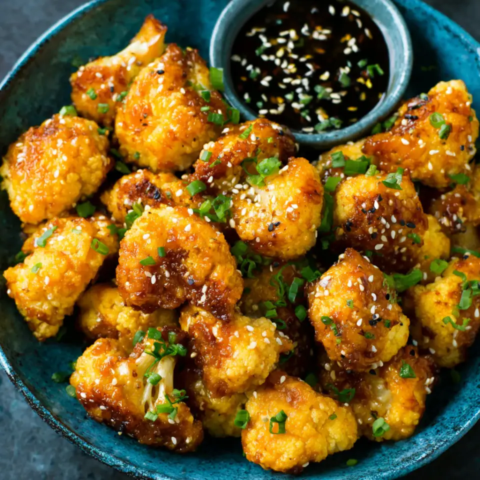 Honey Garlic Air Fryer Cauliflower Wings