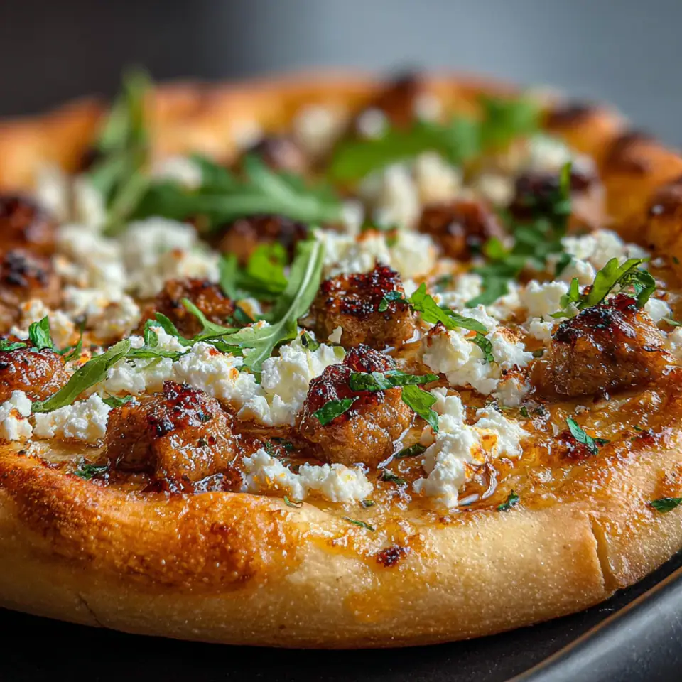 Hot Sausage Feta Honey Pizza