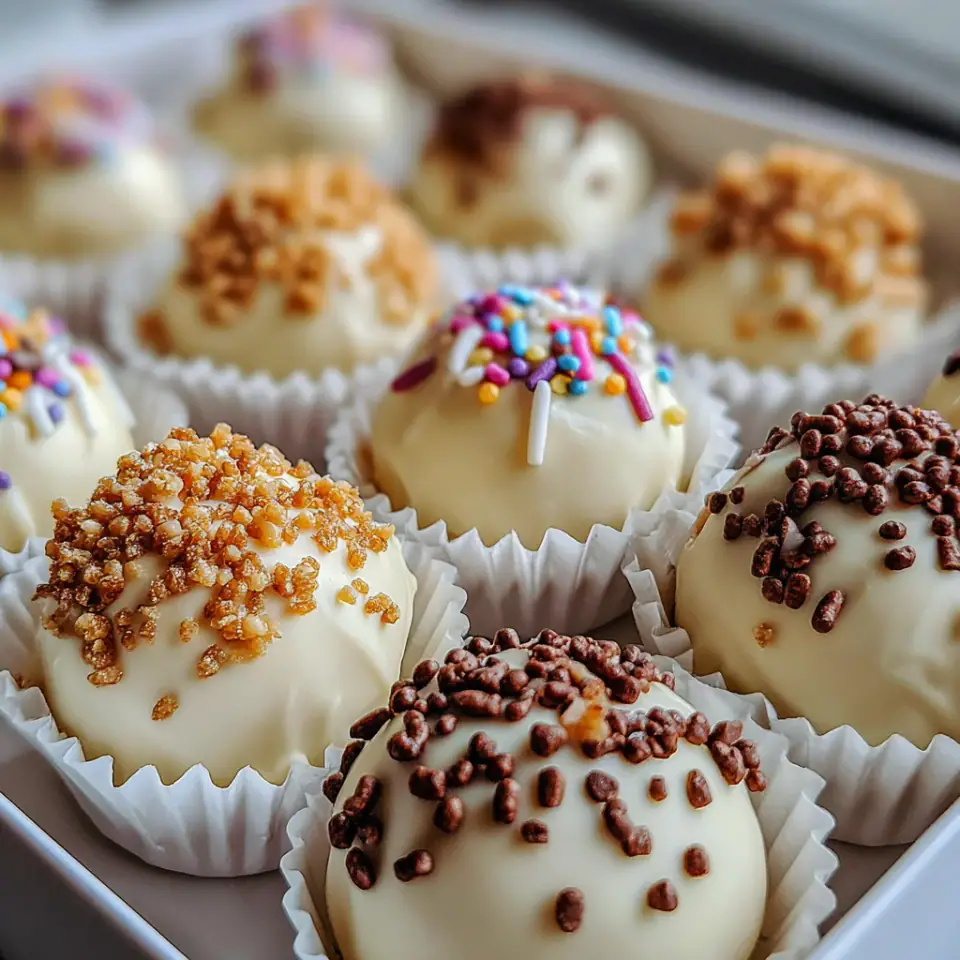 White Chocolate Truffles served on the table