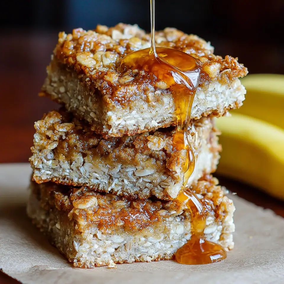 Banana Oatmeal Bars, ready to serve
