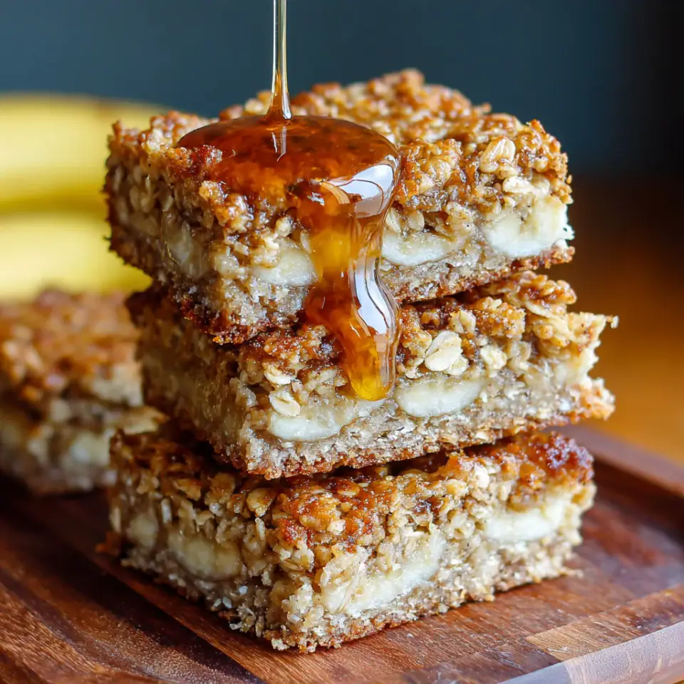 Banana Oatmeal Bars served on the table