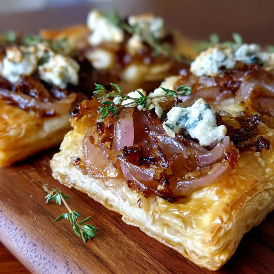 A close look at Caramelized Onion and Goat Cheese Tarts