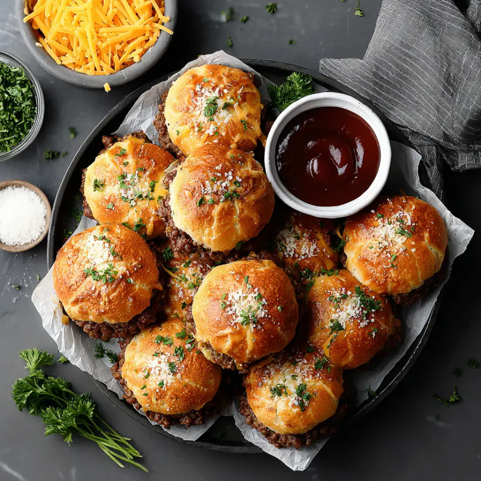 Garlic Parmesan Cheeseburger Bombs