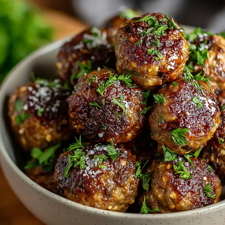 A close look at Vegan Mushroom Walnut Meatballs