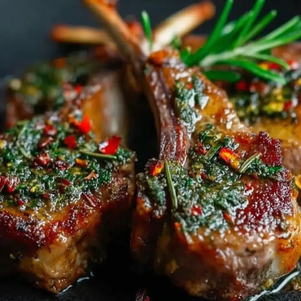Juicy Garlic Butter Lamb Chops, ready to serve