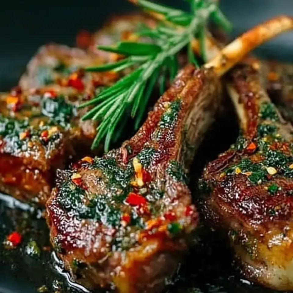 A close look at Juicy Garlic Butter Lamb Chops