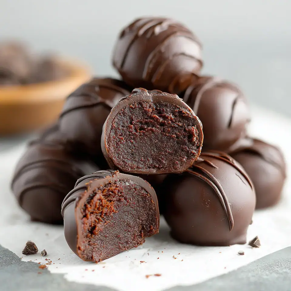 Keto Brownie Batter Truffles, ready to serve