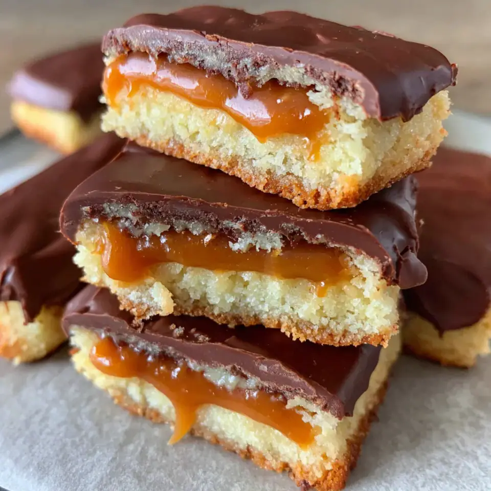 Keto Homemade Twix Bars served on the table