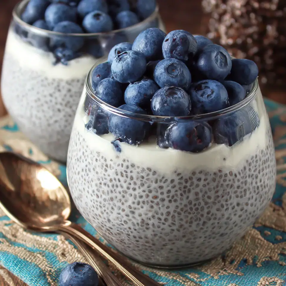 A close look at Lemon Blueberry Chia Pudding