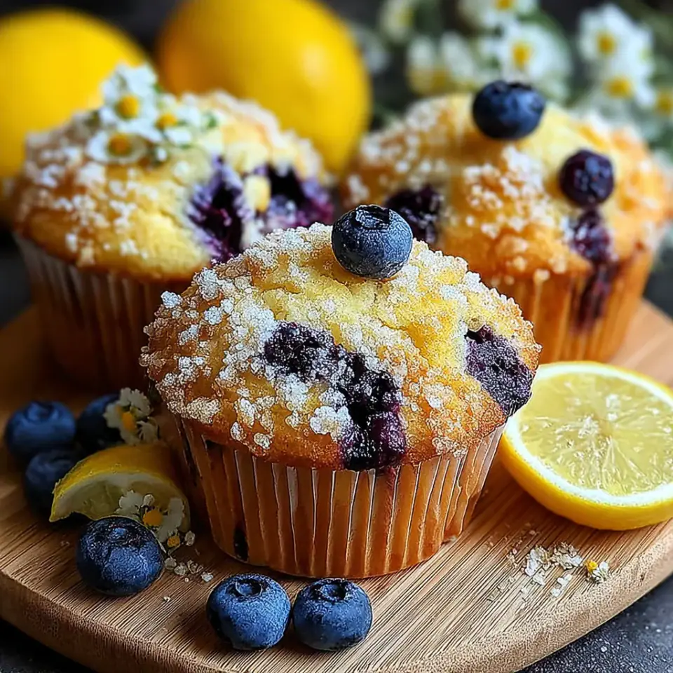 Lemon Blueberry Muffins, ready to serve